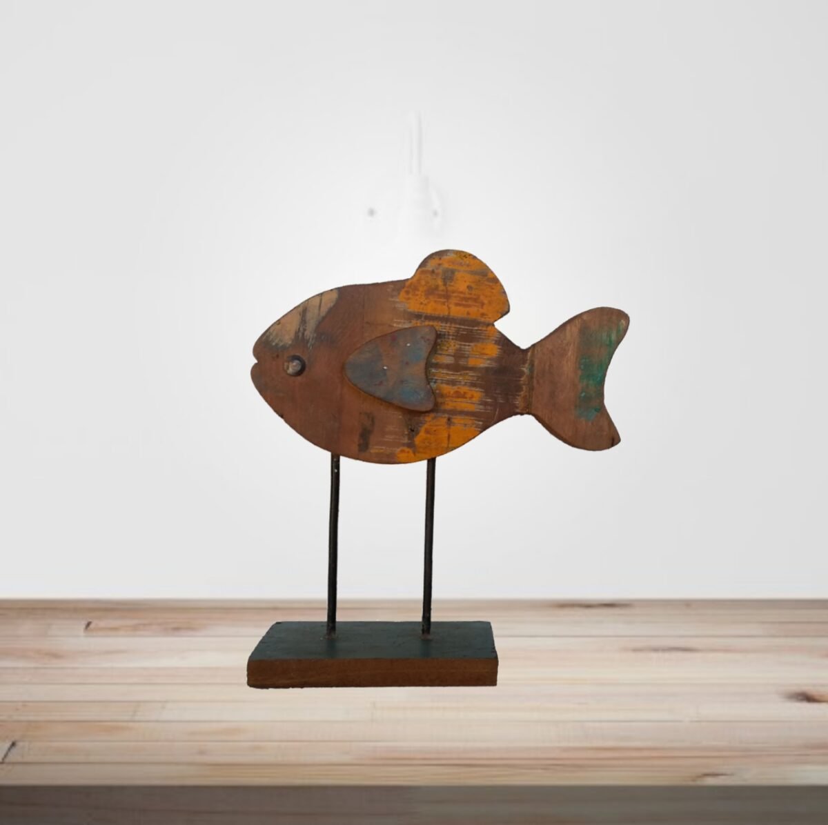 recycled wooden fish