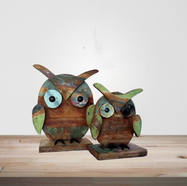 recycled wooden owl