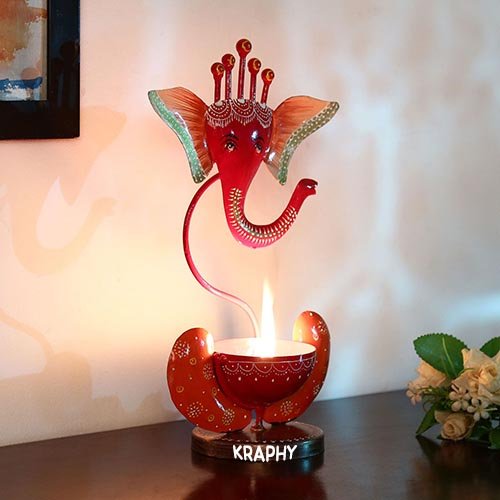 Multicolour Ganesha Tea Light Holder