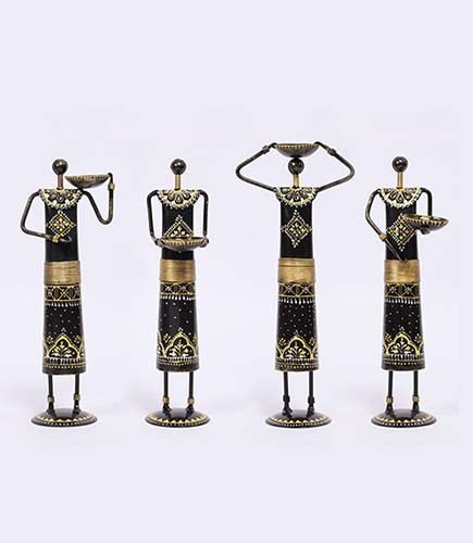 Buy Iron Painted Ethnic Doll Set Of 4 Online In India