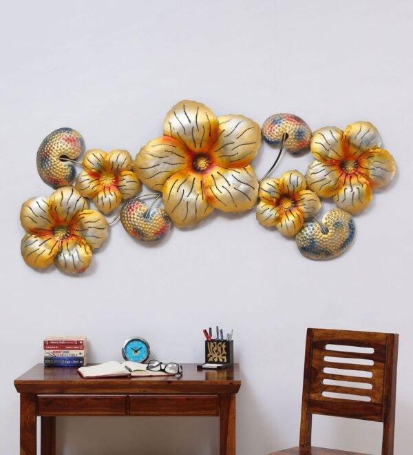 Buy Gold Iron Big Flower Metal Wall Art Online