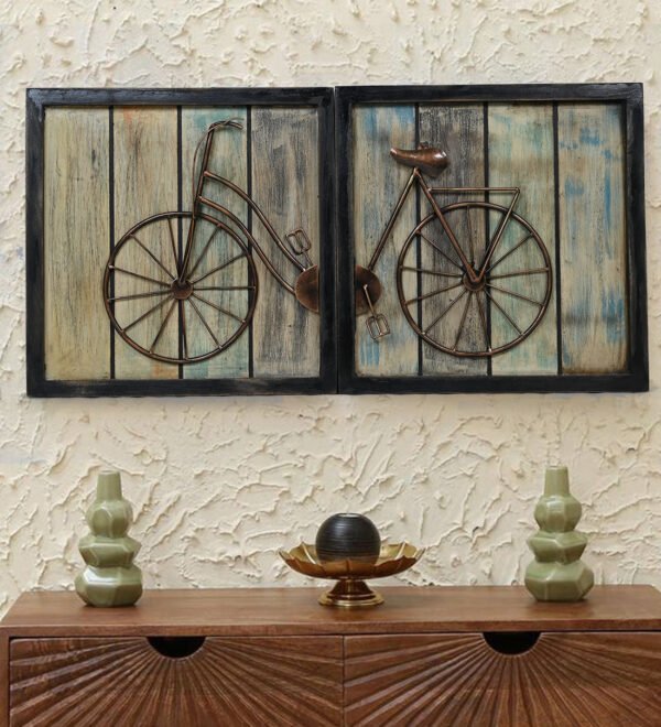 Double Frame Metal Cycle Panel for Wall Art decor