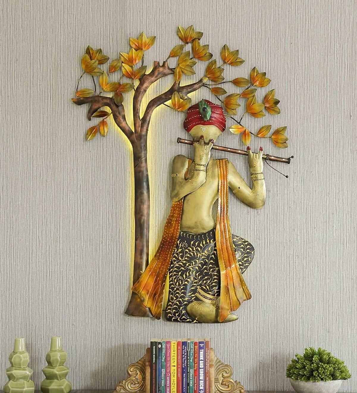 Iron Krishna Tree with Led Showpiece