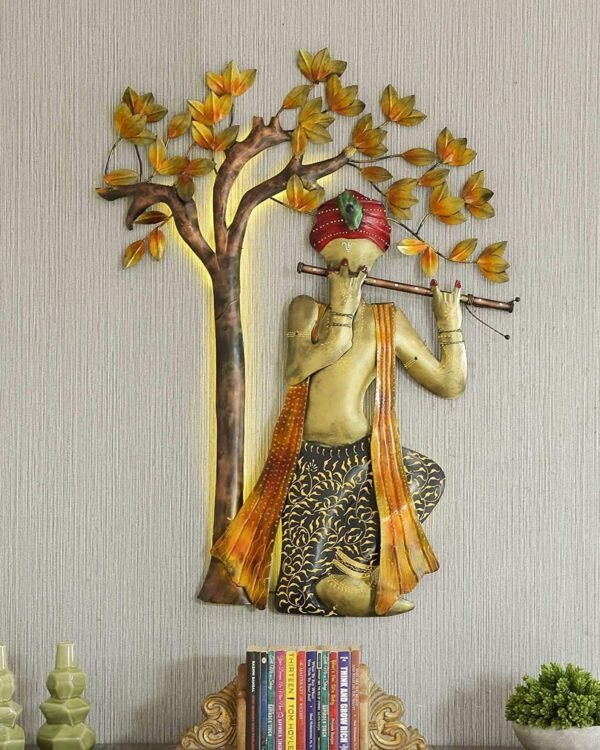 Iron Krishna Tree with Led Showpiece