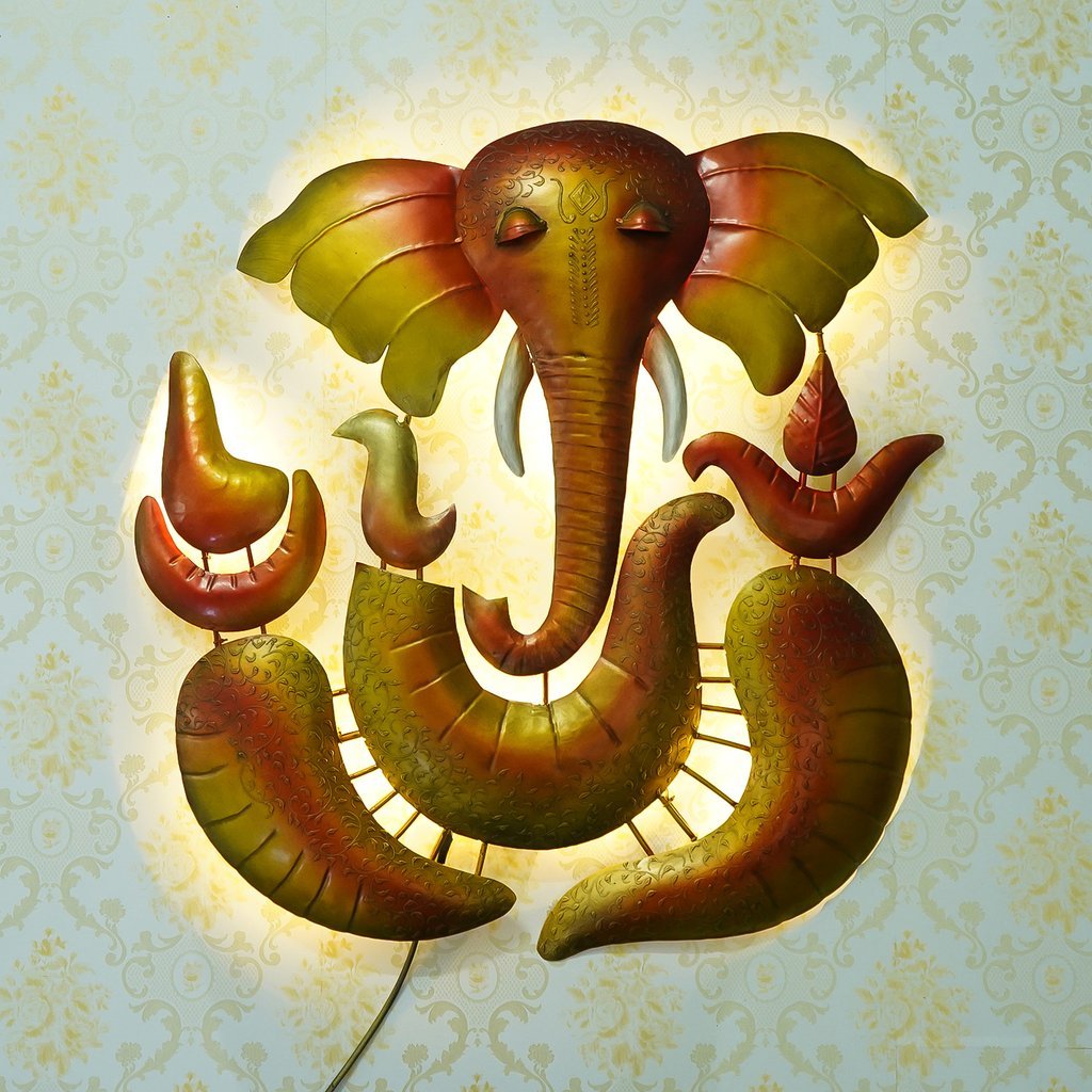 Multicolor-Ganesha-God-Wall-Decor-Panel-With-LED-Back-light