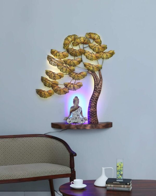 Buddha With Tree Metal Wall Art Backlight