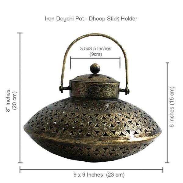 Wall Decor And Table Decor Degchi Dhoop Pot candle Holder with Bell Art Hanger