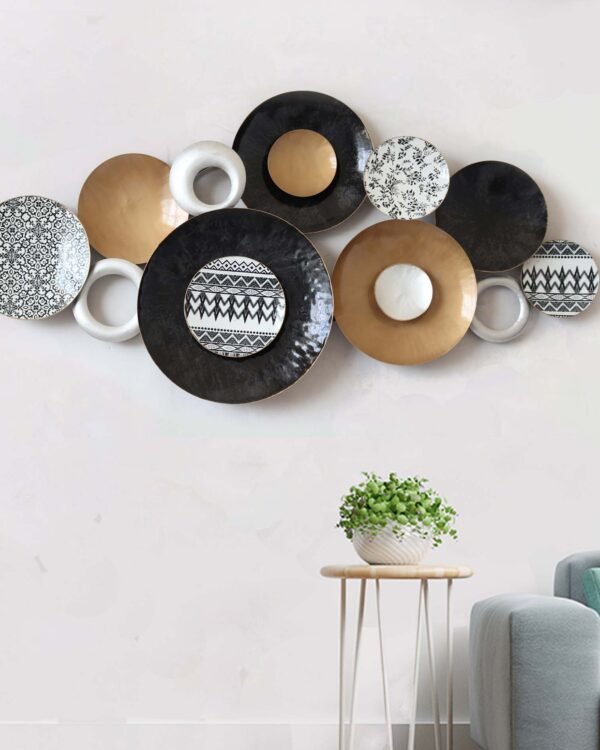 A Symphony of Metallic Wall Plates Art Panel