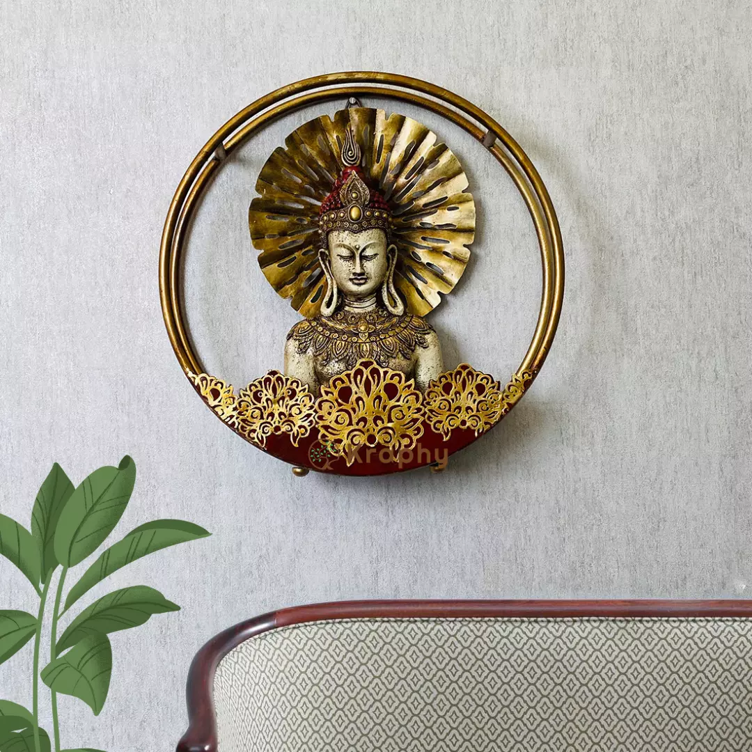Meditating Buddha With Metal Ring